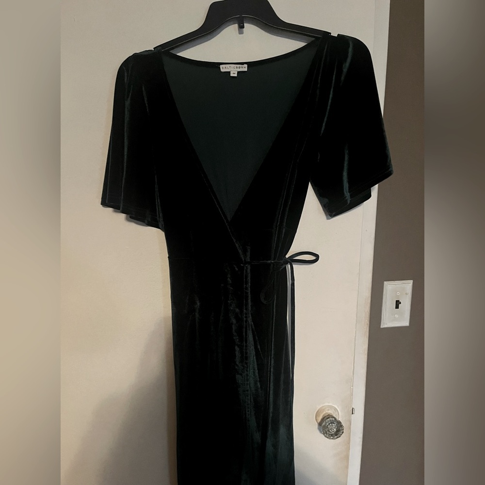Baltic born emerald green velvet dress